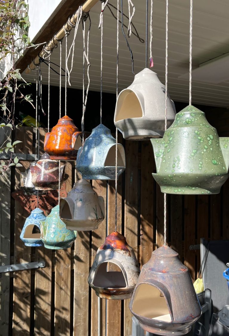 keramiek vogel/voederhuisjes